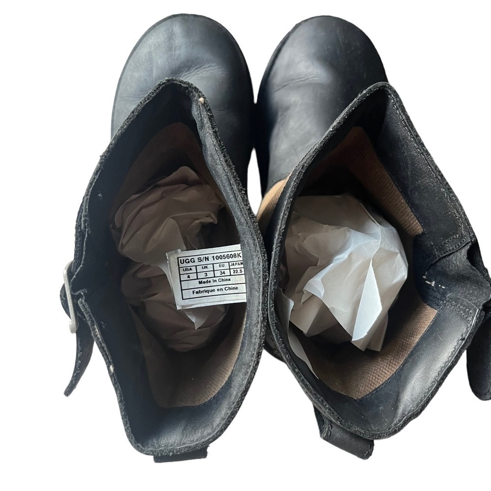 UGG Kids K LOCKIE Boots Black Brown Winter Outdoor Size 4 - Picture 6 of 9